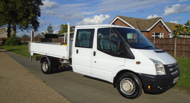 2014 14 ford transit 2.2 tdci 125ps 6spd double cab tipper with rear tail lift – air con -direct council 114k