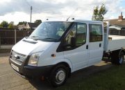 2014 14 ford transit 2.2 tdci 125ps 6spd double cab tipper with rear tail lift – air con -direct council 114k