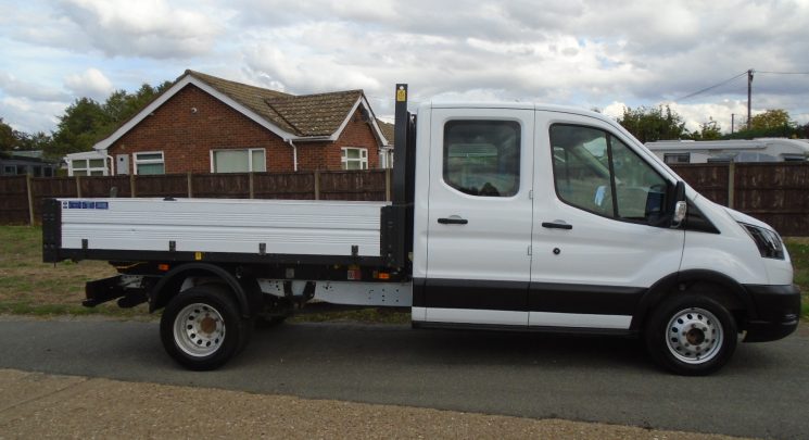 2023 23 Ford Transit 2.0 350 EcoBlue Leader Double Cab tipper 4dr Diesel Manual RWD L3 Euro 6 (s/s) (130 ps) air con 59k
